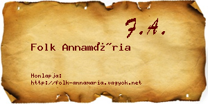 Folk Annamária névjegykártya