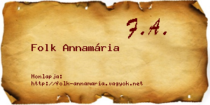 Folk Annamária névjegykártya